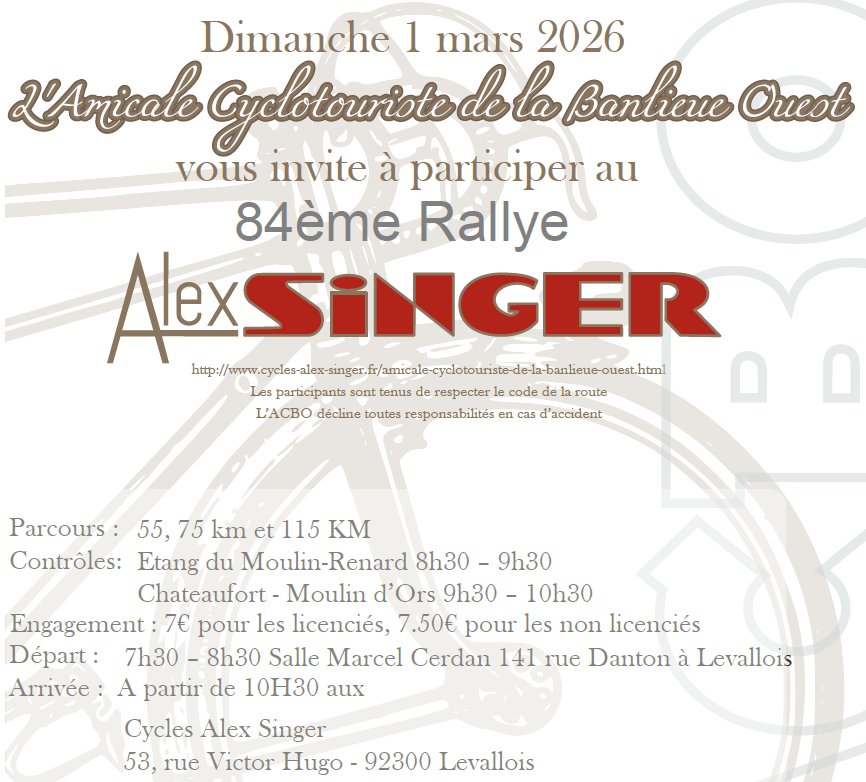 84ème Rallye Alex Singer de l'ACBO